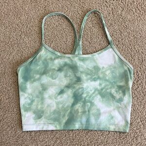 Aerie cropped green tie dye active tank with shelf size M